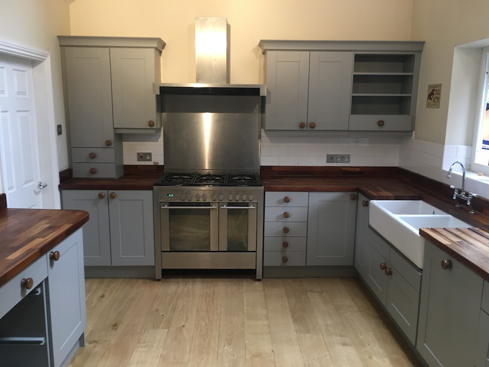 Respraying MDF doors in a kitchen in Didsbury