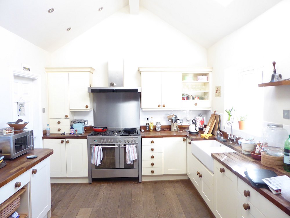 Respraying MDF doors in a kitchen in Didsbury - Before