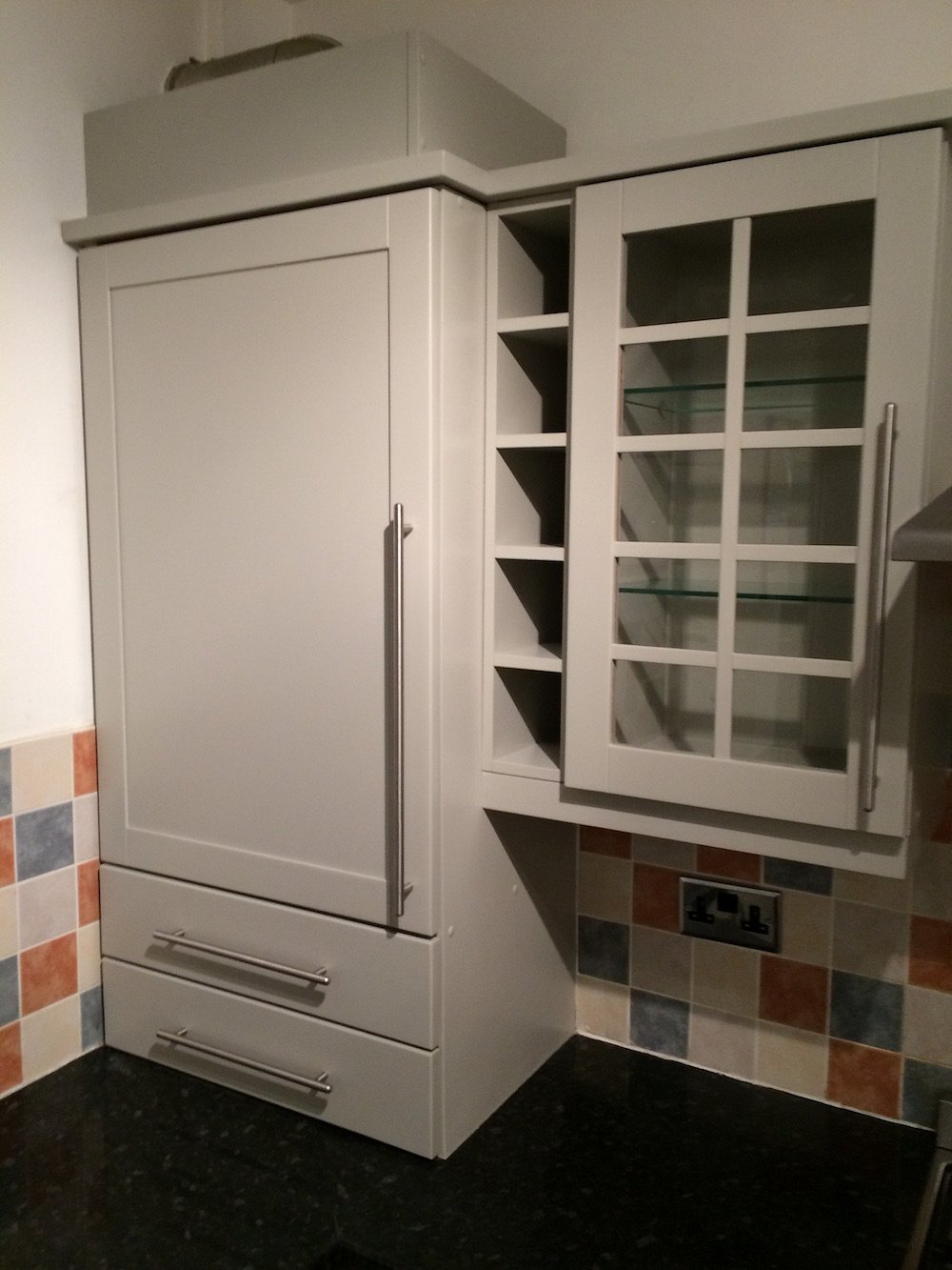 Resprayed stained cherry kitchen in Bramhall - After